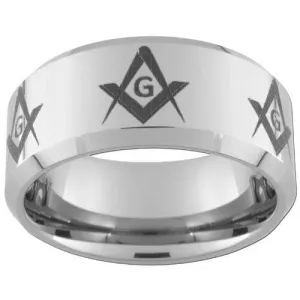 Freemasonic Compass Masonry Symbol Ring
