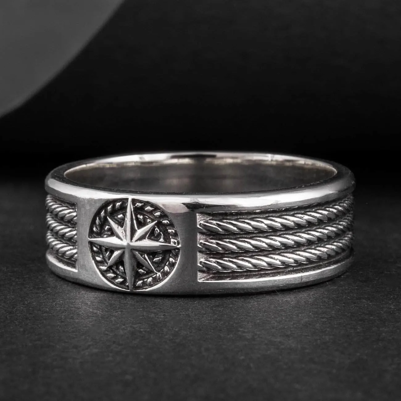 Freemasonry Compass Sterling Silver Ring