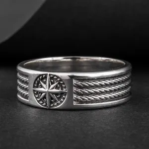 Freemasonry Compass Sterling Silver Ring