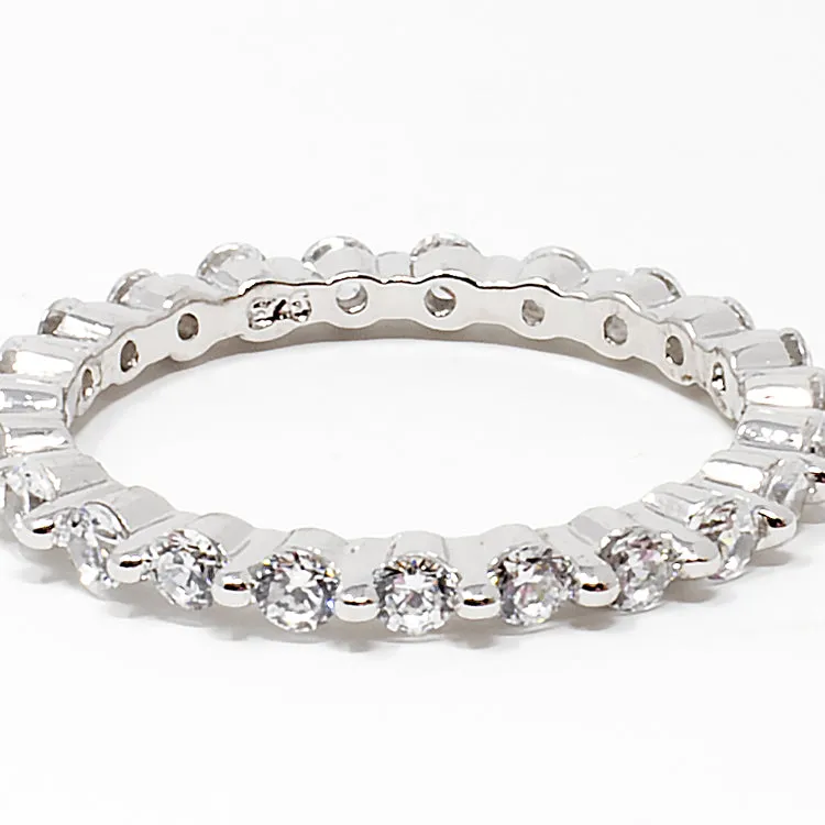 Full Eternity CZ Band Ring - Silver