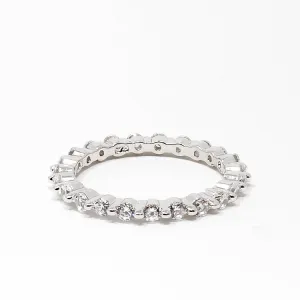 Full Eternity CZ Band Ring - Silver
