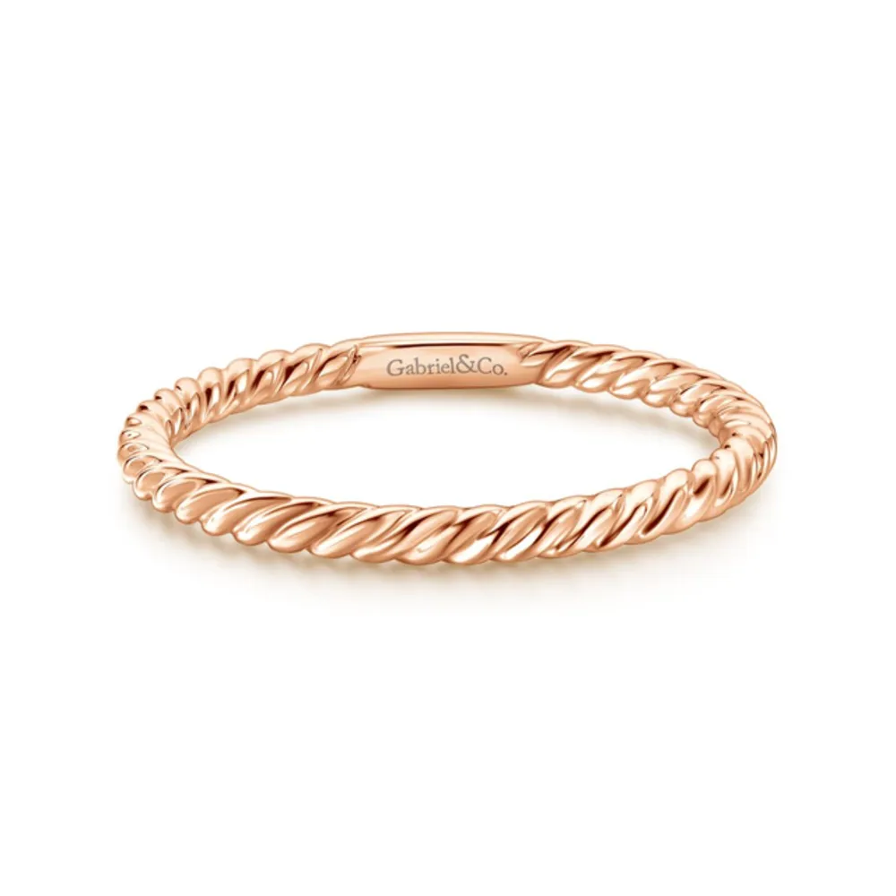 Gabriel & Co 14K Rose Gold Twisted Rope Stackable Band