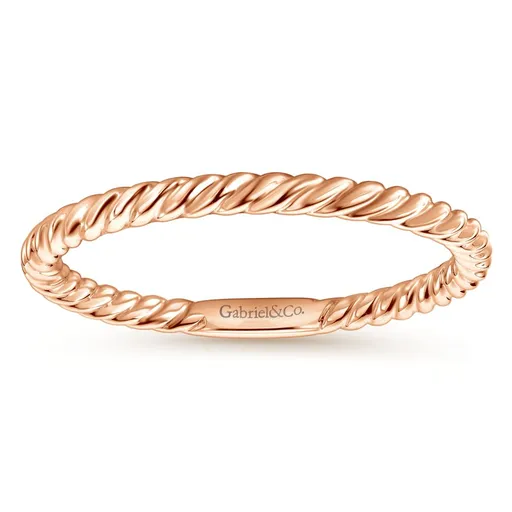 Gabriel & Co 14K Rose Gold Twisted Rope Stackable Band