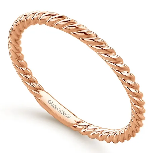 Gabriel & Co 14K Rose Gold Twisted Rope Stackable Band