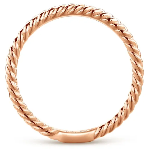 Gabriel & Co 14K Rose Gold Twisted Rope Stackable Band