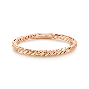 Gabriel & Co 14K Rose Gold Twisted Rope Stackable Band