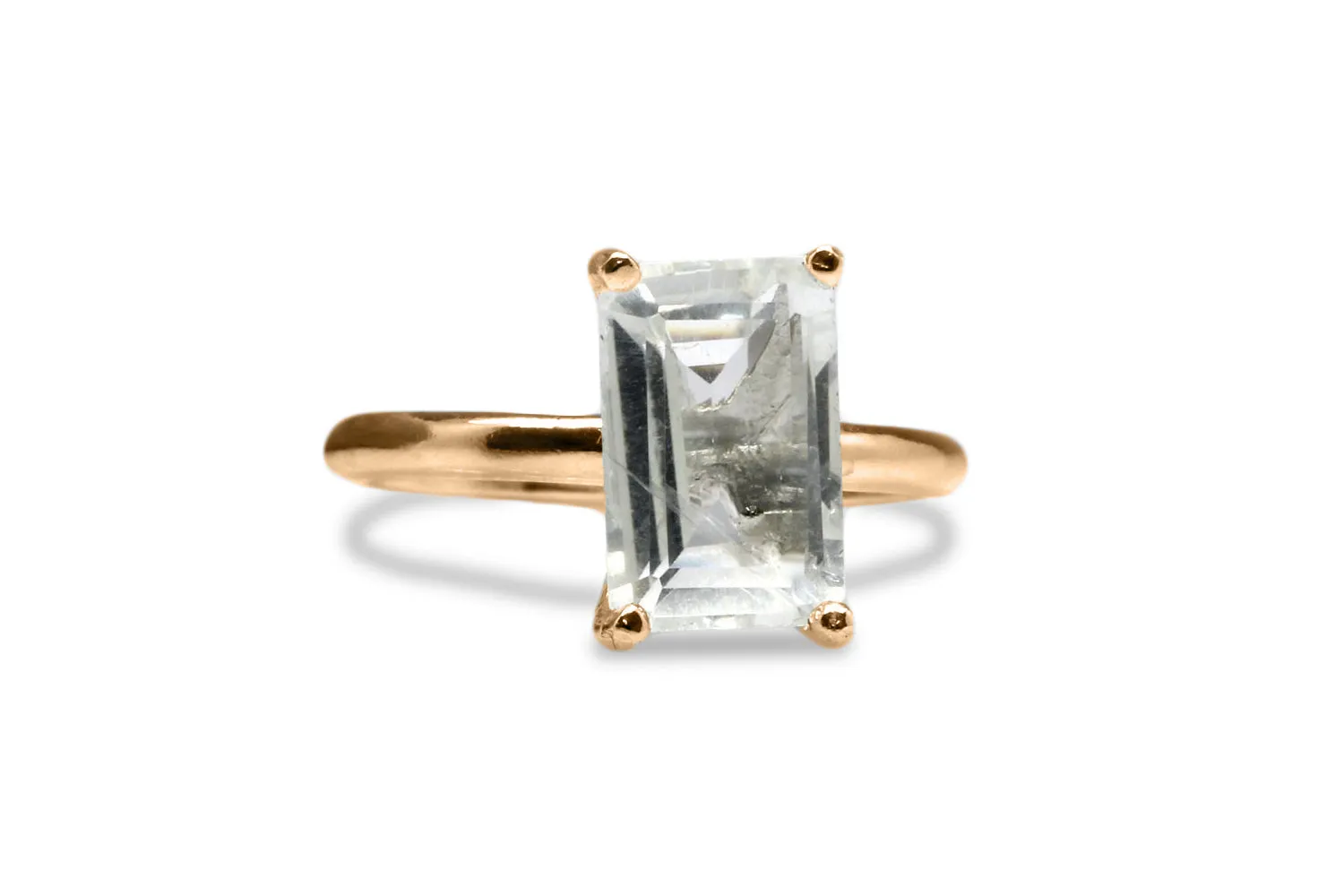 Gem Ring - 925 Sterling Silver with Crystal Quartz - Artisan and Elegant Stacking Rings, April Birthstone Rings, Engagement Rings for Women