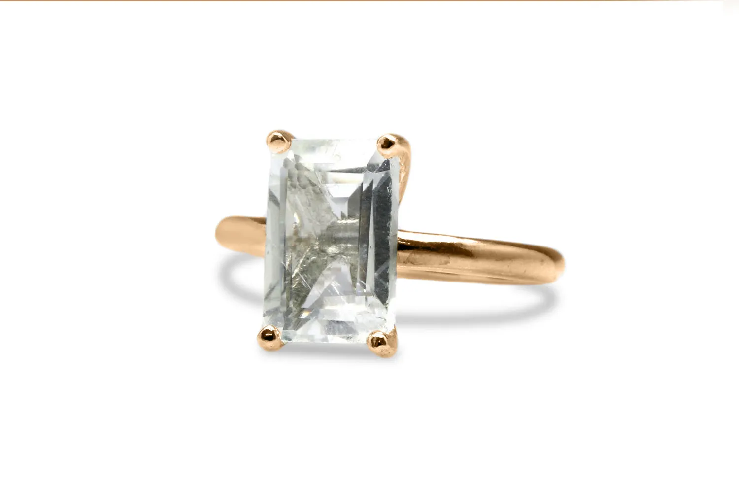 Gem Ring - 925 Sterling Silver with Crystal Quartz - Artisan and Elegant Stacking Rings, April Birthstone Rings, Engagement Rings for Women