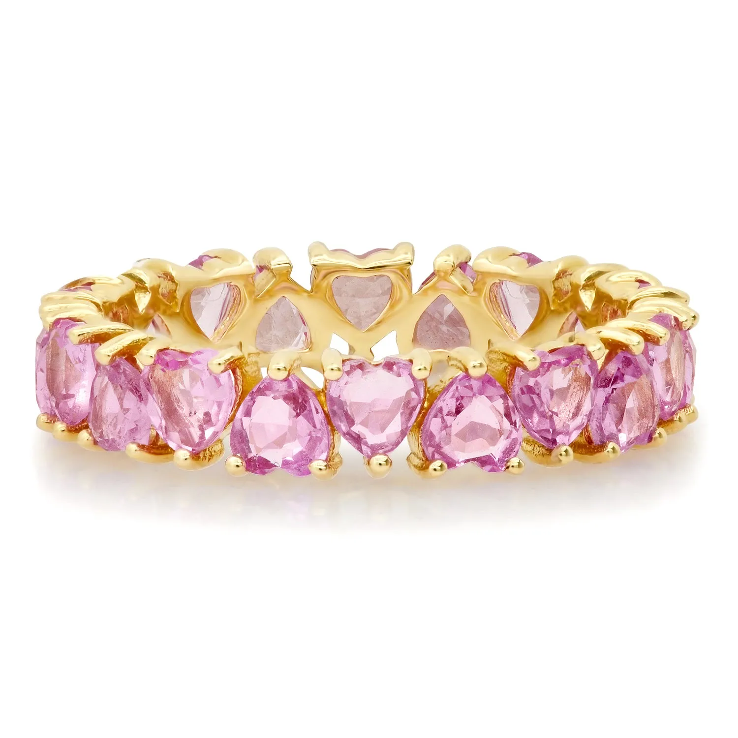 Gemstone Heart Eternity Band Ring