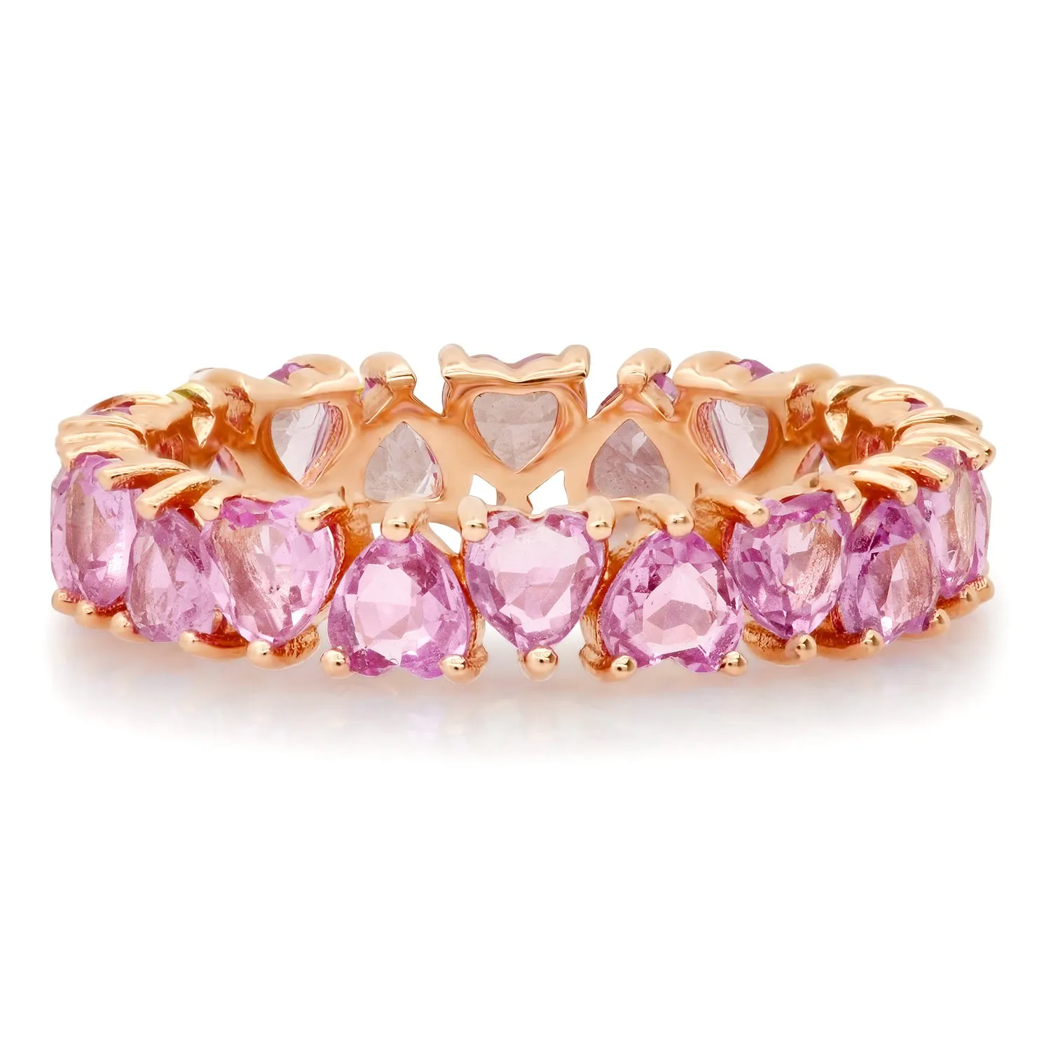 Gemstone Heart Eternity Band Ring