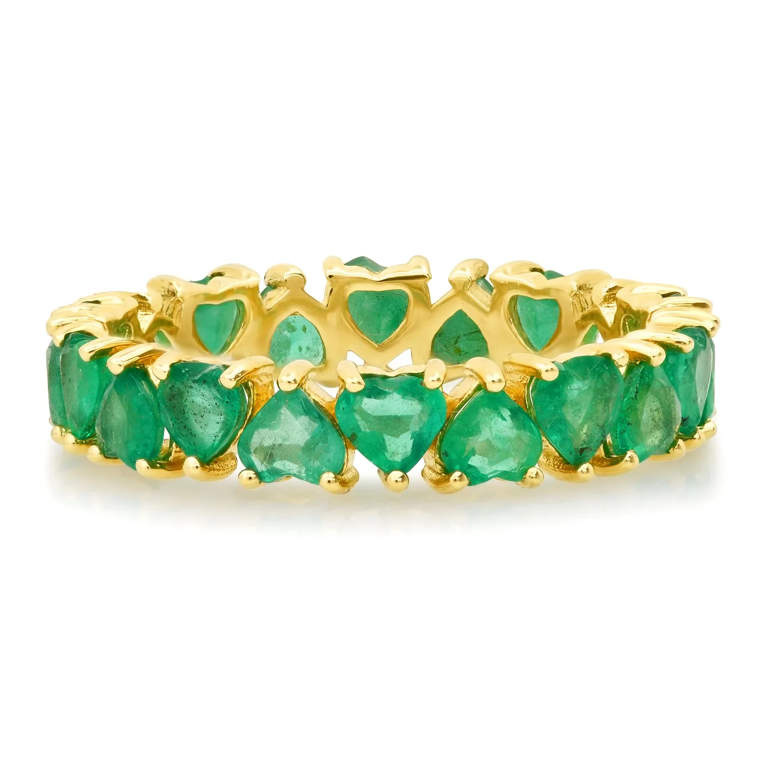 Gemstone Heart Eternity Band Ring