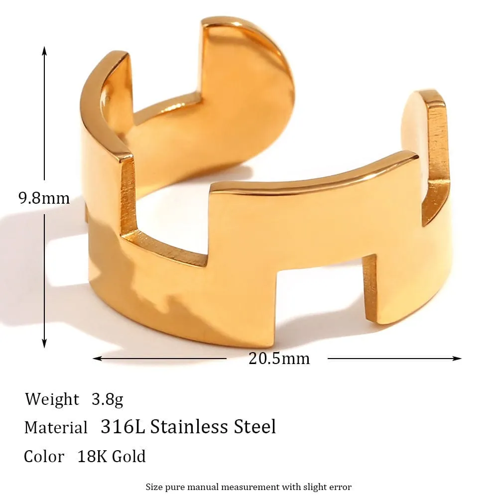 Geometric Minimalist Adjustable Ring