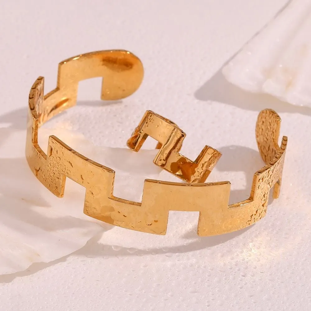 Geometric Minimalist Adjustable Ring