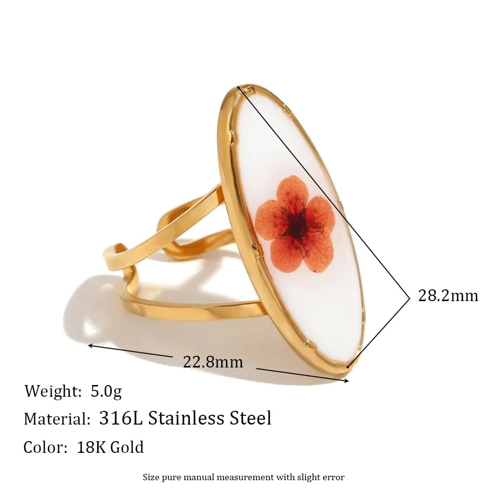 Glass Flower Rings
