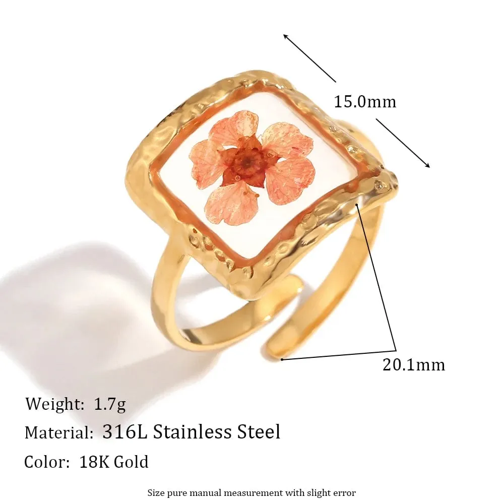 Glass Flower Rings