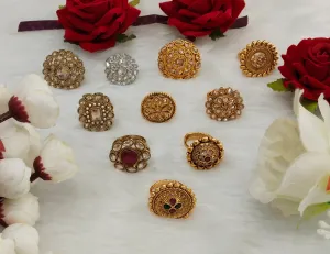 Gold Cocktail Indian Finger Rings