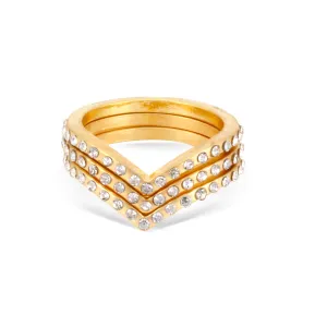 GOLD CRYSTAL 3 PS SIZE 6  RINGS #ADX6800237 (SHA8)