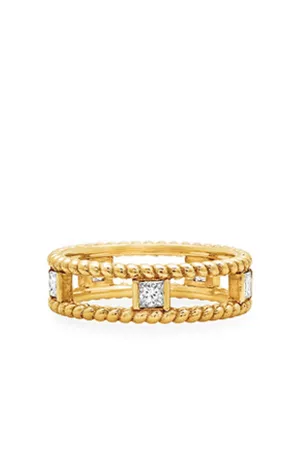 Gold Double Twist Ring with Diamonds