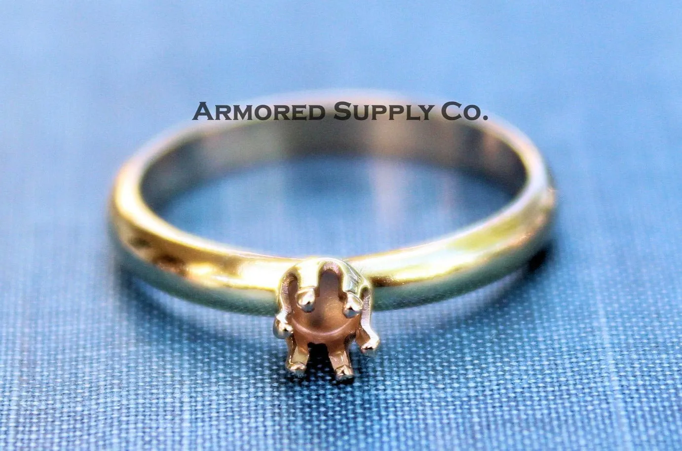 Gold Filled 3mm Snap In Bezel Comfort Band Ring blank