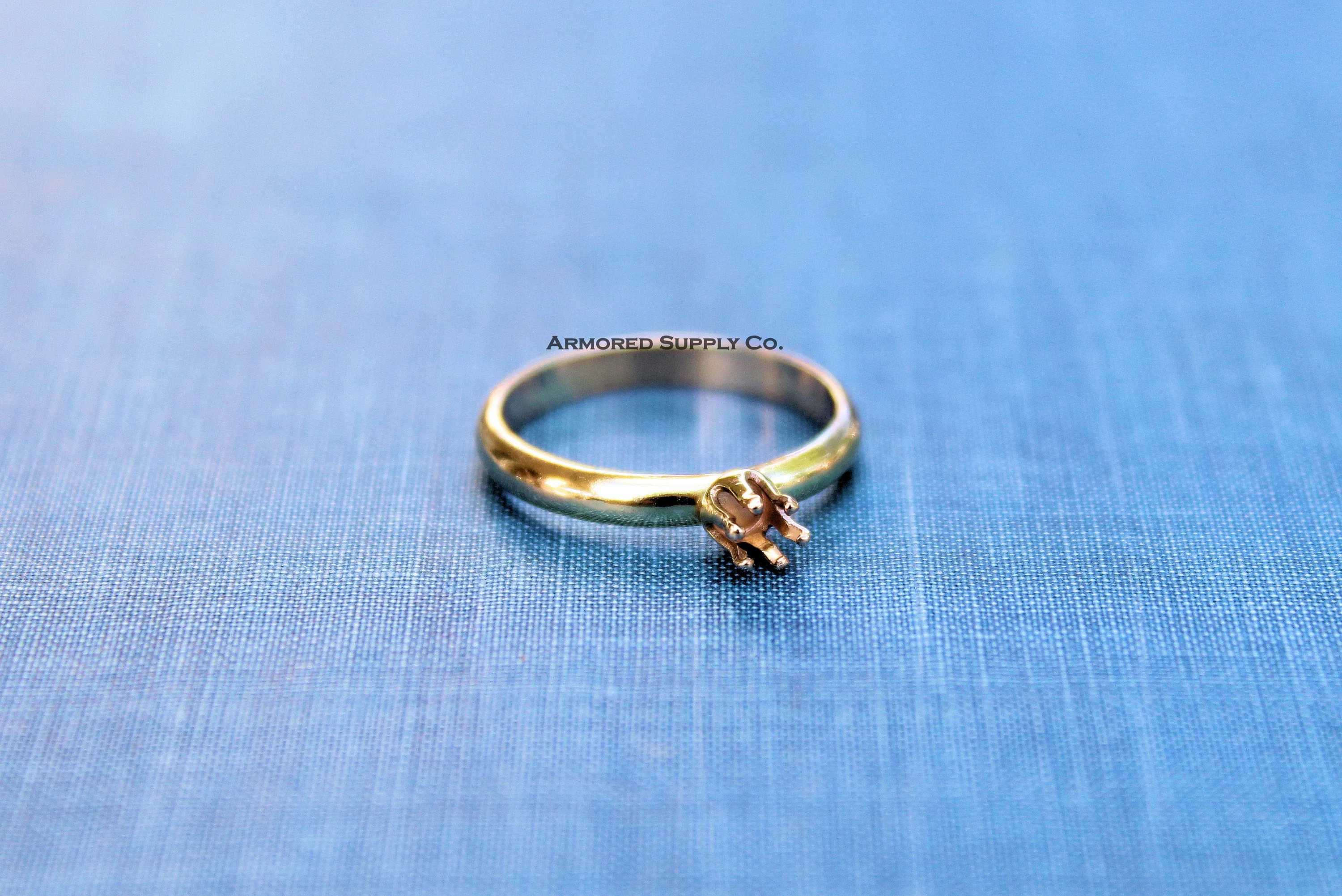 Gold Filled 3mm Snap In Bezel Comfort Band Ring blank