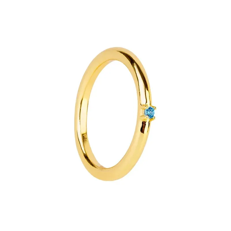 Gold Silver Multicolor Crystal Rings Turquoise Engagement Wedding Promise Ring Party Jewelry Gifts