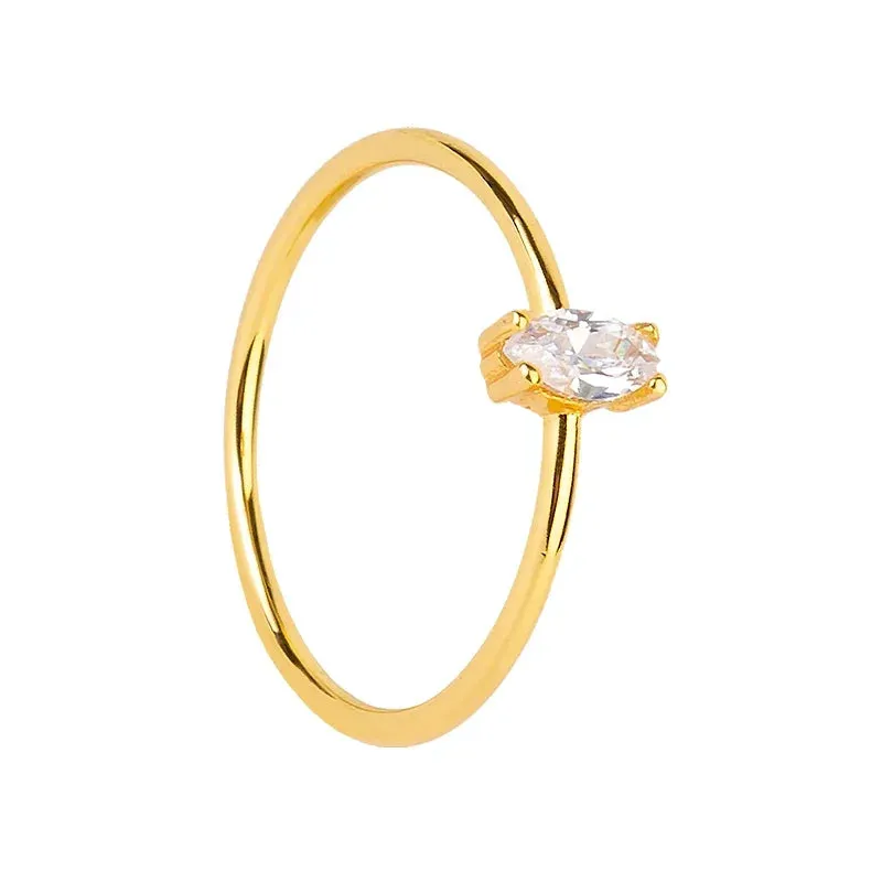 Gold Silver Multicolor Crystal Rings Turquoise Engagement Wedding Promise Ring Party Jewelry Gifts