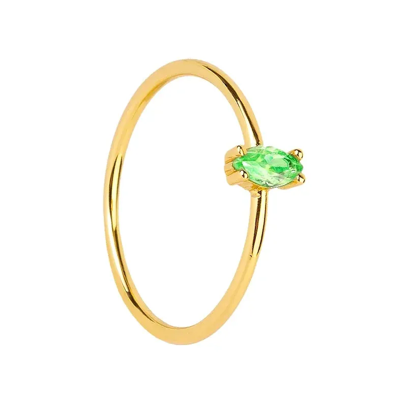 Gold Silver Multicolor Crystal Rings Turquoise Engagement Wedding Promise Ring Party Jewelry Gifts