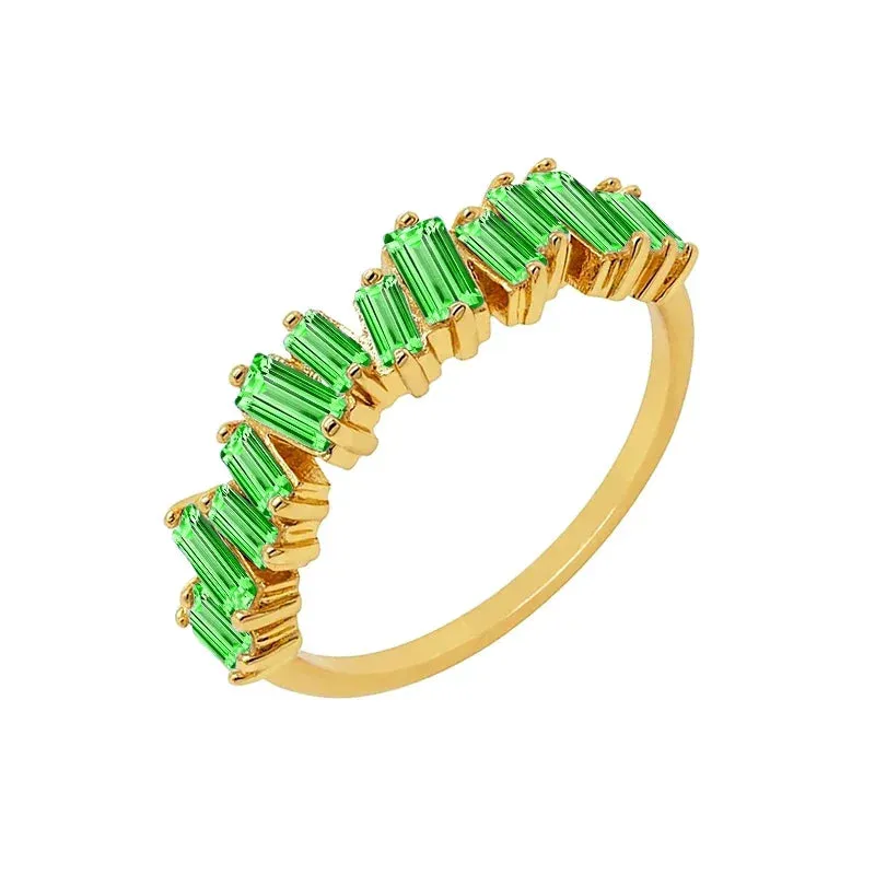 Gold Silver Multicolor Crystal Rings Turquoise Engagement Wedding Promise Ring Party Jewelry Gifts
