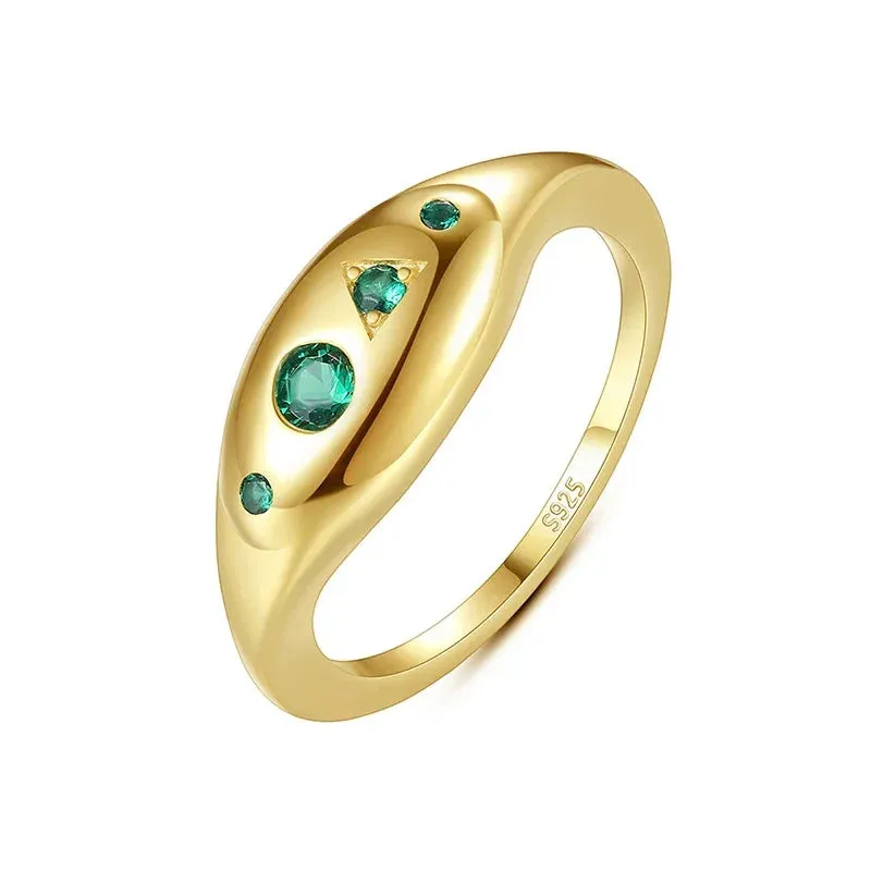 Gold Silver Multicolor Crystal Rings Turquoise Engagement Wedding Promise Ring Party Jewelry Gifts