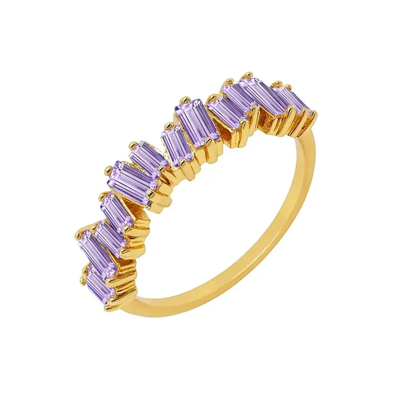 Gold Silver Multicolor Crystal Rings Turquoise Engagement Wedding Promise Ring Party Jewelry Gifts