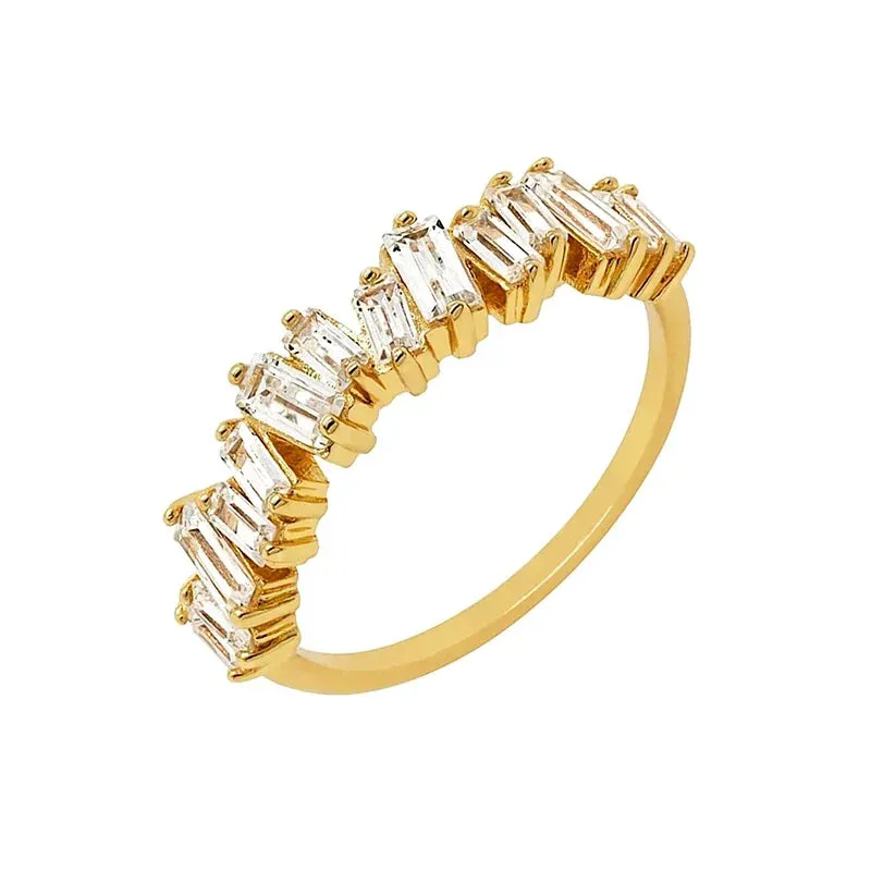 Gold Silver Multicolor Crystal Rings Turquoise Engagement Wedding Promise Ring Party Jewelry Gifts