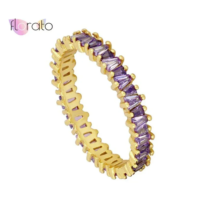 Gold Silver Multicolor Crystal Rings Turquoise Engagement Wedding Promise Ring Party Jewelry Gifts