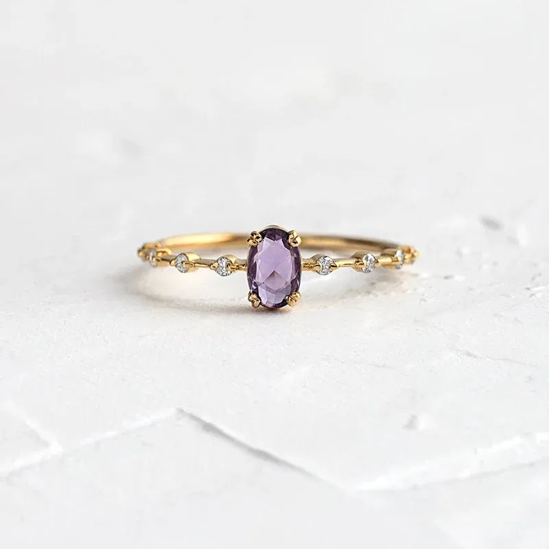 Gold Silver Multicolor Crystal Rings Turquoise Engagement Wedding Promise Ring Party Jewelry Gifts