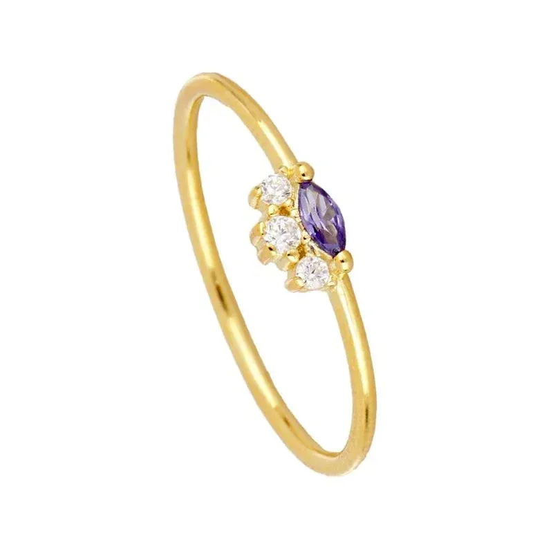 Gold Silver Multicolor Crystal Rings Turquoise Engagement Wedding Promise Ring Party Jewelry Gifts