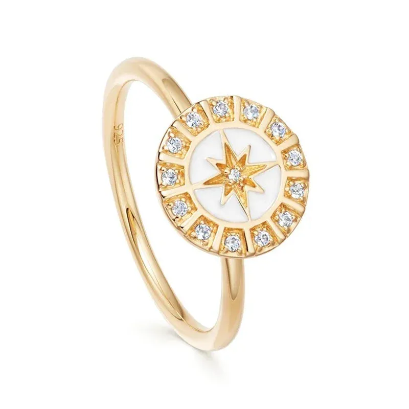 Gold Silver Multicolor Crystal Rings Turquoise Engagement Wedding Promise Ring Party Jewelry Gifts