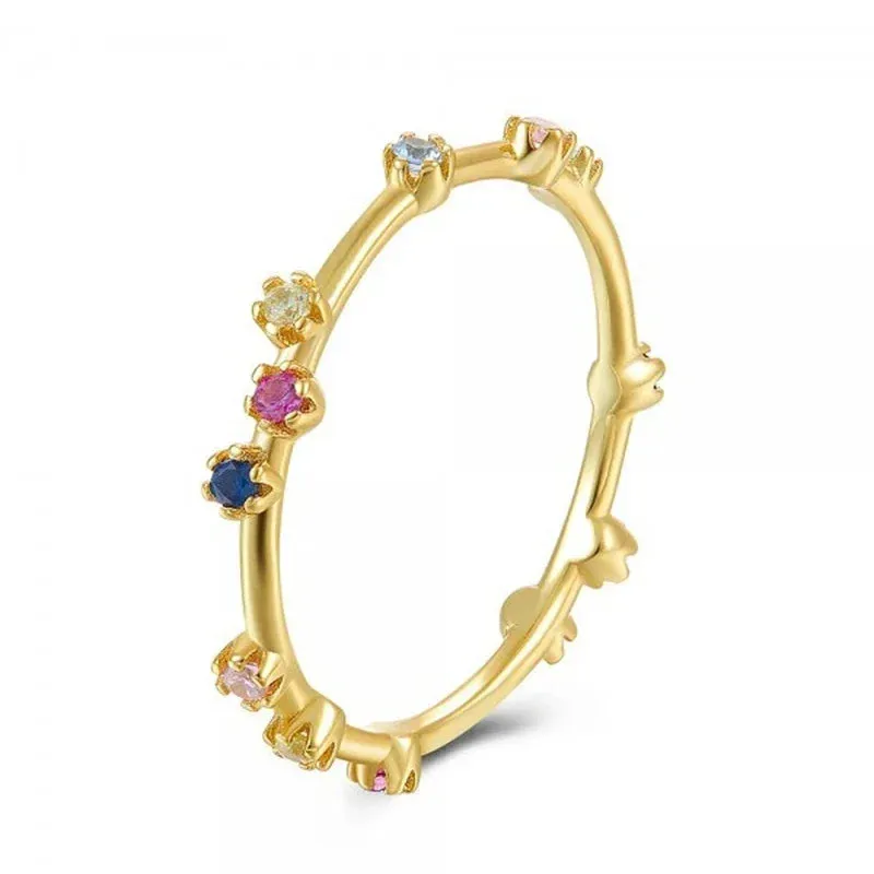 Gold Silver Multicolor Crystal Rings Turquoise Engagement Wedding Promise Ring Party Jewelry Gifts