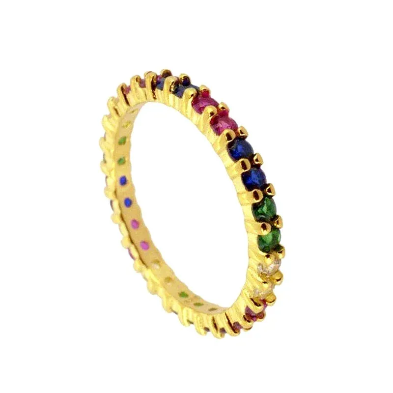 Gold Silver Multicolor Crystal Rings Turquoise Engagement Wedding Promise Ring Party Jewelry Gifts