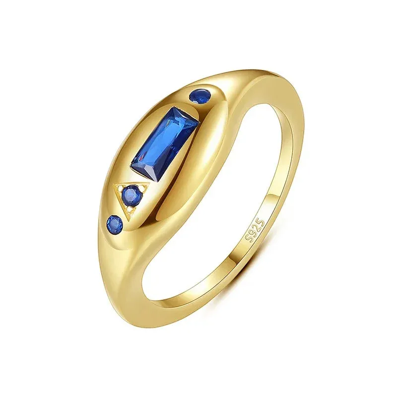 Gold Silver Multicolor Crystal Rings Turquoise Engagement Wedding Promise Ring Party Jewelry Gifts