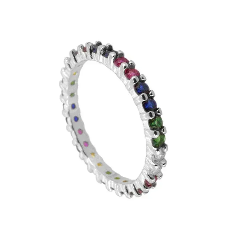 Gold Silver Multicolor Crystal Rings Turquoise Engagement Wedding Promise Ring Party Jewelry Gifts