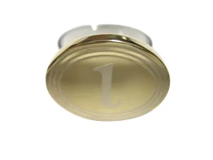 Gold Toned Etched Oval Greek Letter iota Adjustable Size Fashion Ring