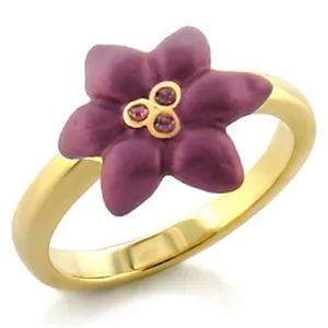 Gold White Metal Ring with Top Grade Amethyst Crystal - Backordered, 4-7 Day Shipping Lead Time