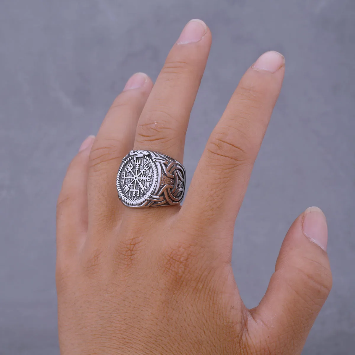 Goth Celtic Compass Rune Ring