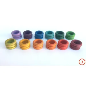 Grapat Coloured Rings - 36 pieces in 12 Colours