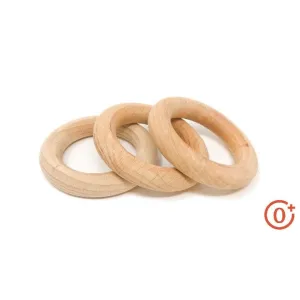 Grapat Wood Natural Hoops 8cm - 3 pieces