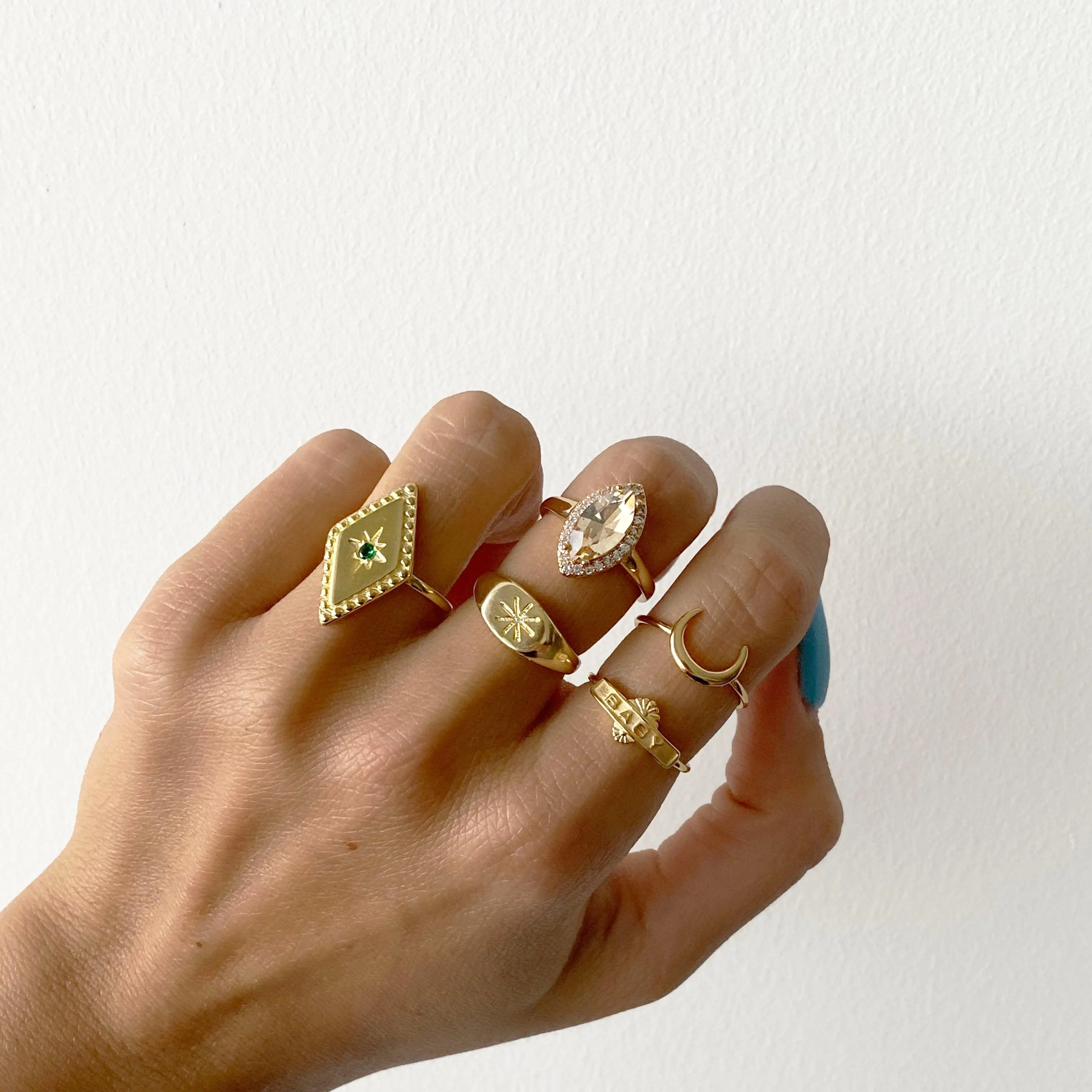 Green Cubic Zirconia Ring | 925 Sterling Silver & Gold Plated