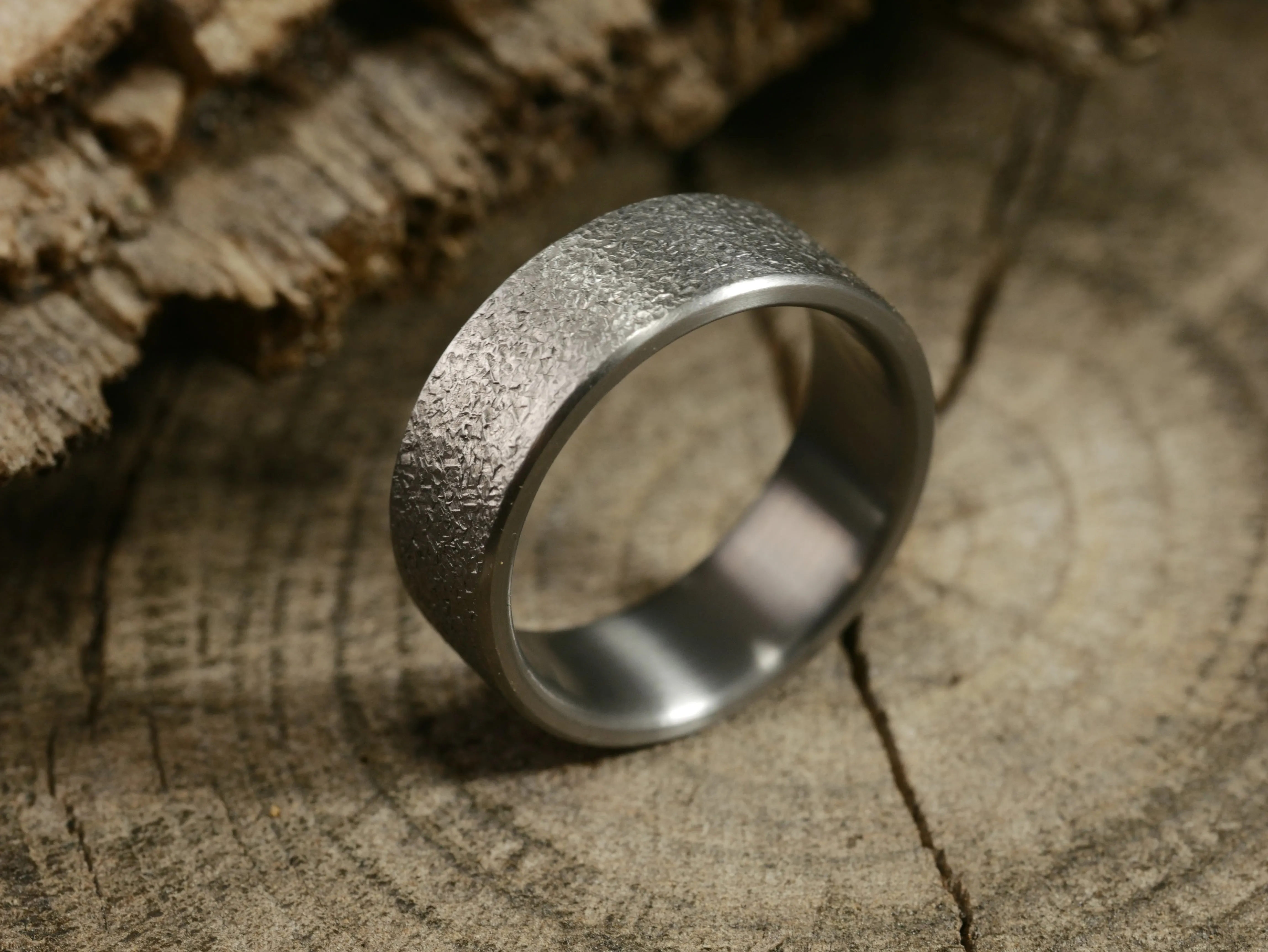 Grit - Textured Titanium Ring