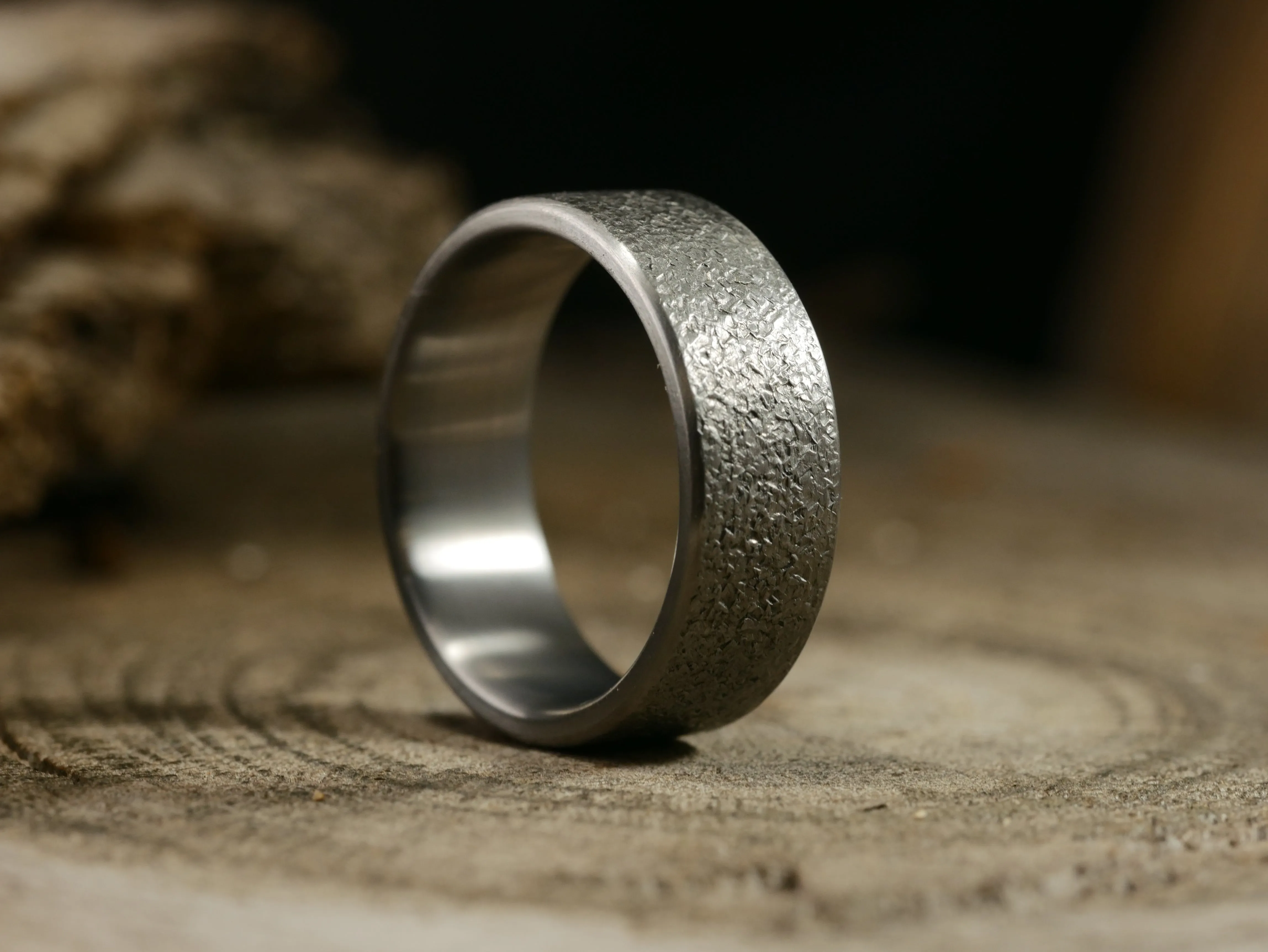 Grit - Textured Titanium Ring