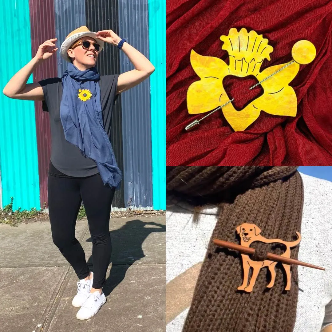 Gum Leaf Scarf Pin (3 Colors)