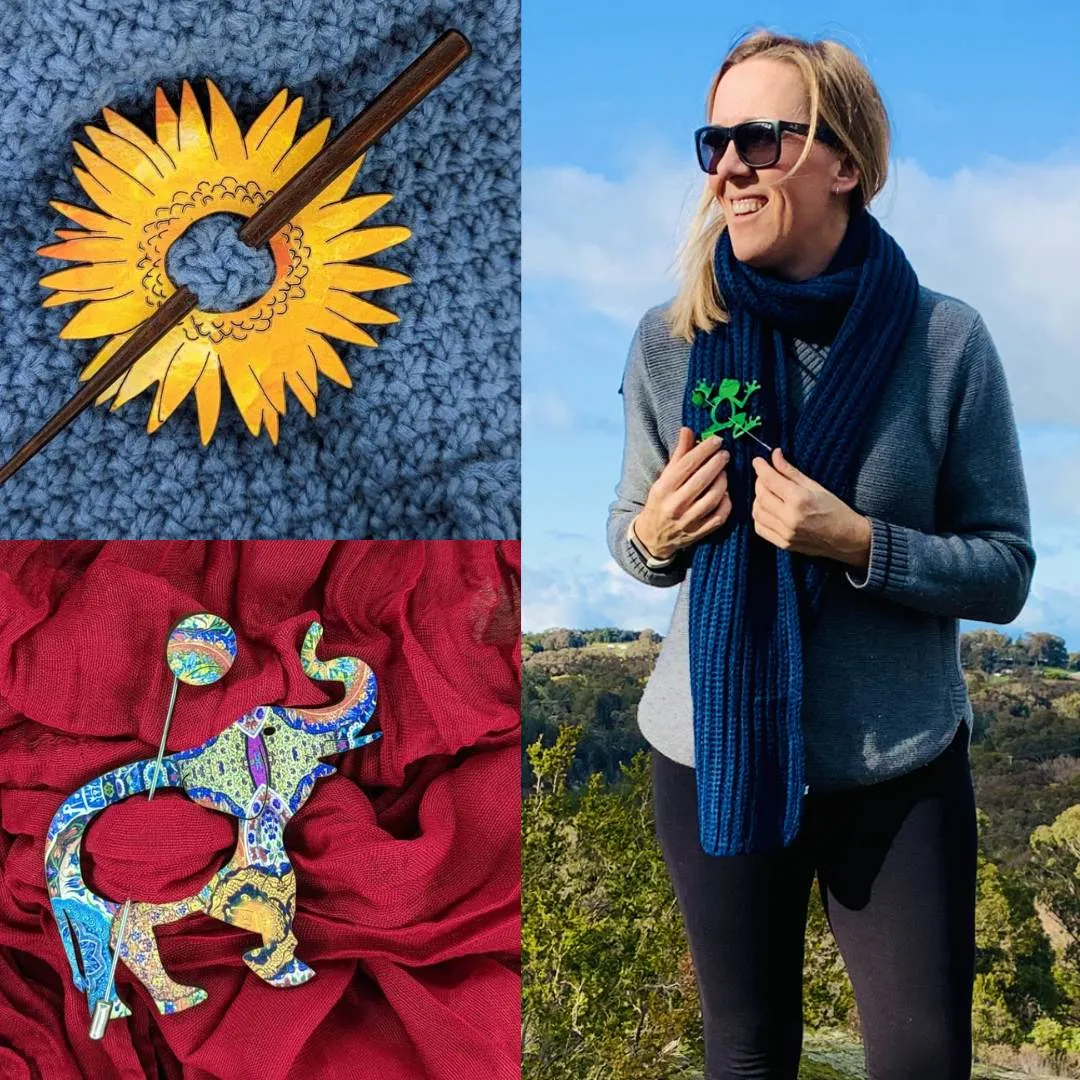 Gum Leaf Scarf Pin (3 Colors)