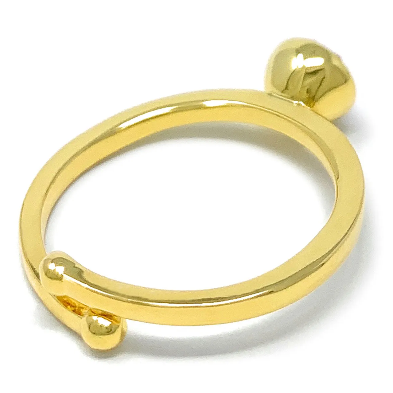 Harley Adjustable Ring with Pink Light Rose Round Crystals from Swarovski Gold Plated